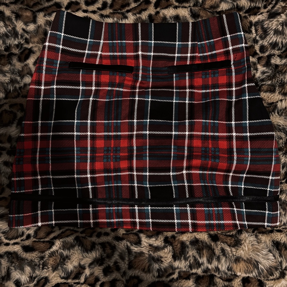 Francesca's Collections Plaid Mini Skirt in Red and Black